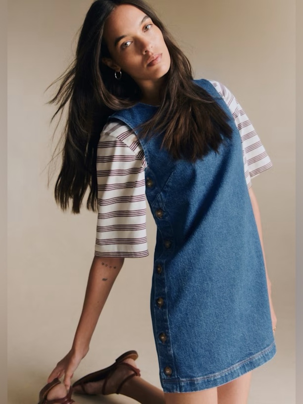 Sezane Nicila Denim Blue Dress
